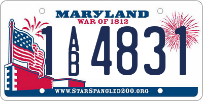 MD license plate 1AB4831