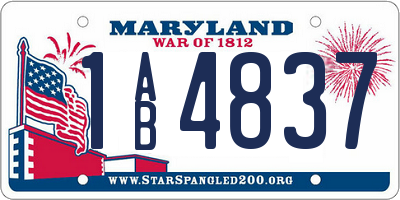 MD license plate 1AB4837