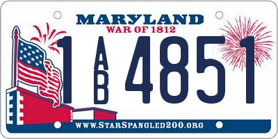 MD license plate 1AB4851