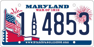 MD license plate 1AB4853