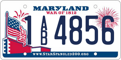 MD license plate 1AB4856