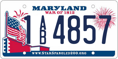 MD license plate 1AB4857