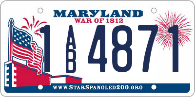 MD license plate 1AB4871
