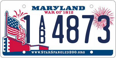 MD license plate 1AB4873