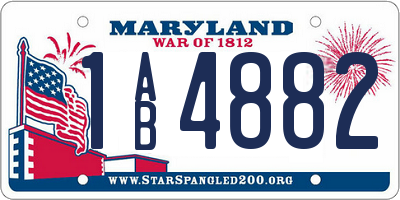 MD license plate 1AB4882
