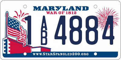 MD license plate 1AB4884