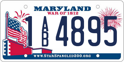 MD license plate 1AB4895
