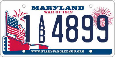 MD license plate 1AB4899