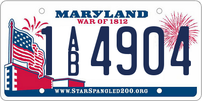 MD license plate 1AB4904