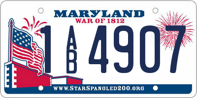 MD license plate 1AB4907