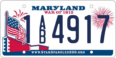 MD license plate 1AB4917