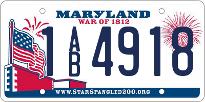 MD license plate 1AB4918
