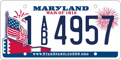 MD license plate 1AB4957