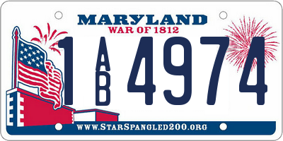 MD license plate 1AB4974