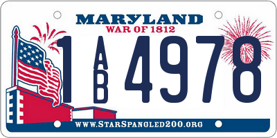 MD license plate 1AB4978