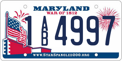 MD license plate 1AB4997