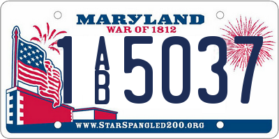MD license plate 1AB5037
