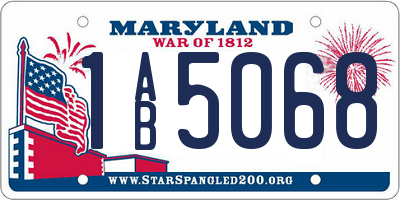MD license plate 1AB5068
