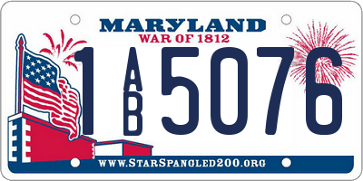 MD license plate 1AB5076