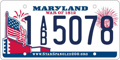 MD license plate 1AB5078