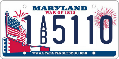 MD license plate 1AB5110