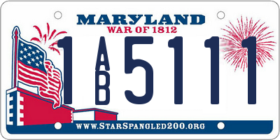 MD license plate 1AB5111