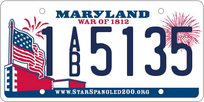 MD license plate 1AB5135