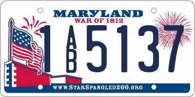 MD license plate 1AB5137