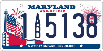 MD license plate 1AB5138