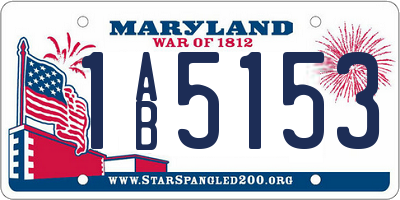 MD license plate 1AB5153