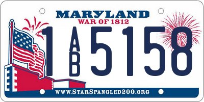 MD license plate 1AB5158