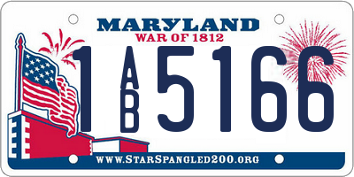 MD license plate 1AB5166