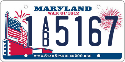 MD license plate 1AB5167