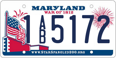 MD license plate 1AB5172