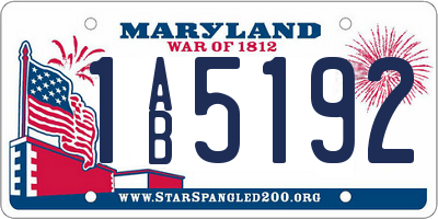 MD license plate 1AB5192