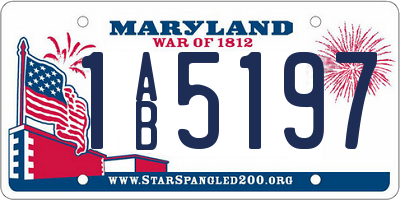 MD license plate 1AB5197