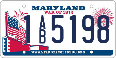 MD license plate 1AB5198