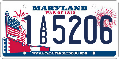 MD license plate 1AB5206