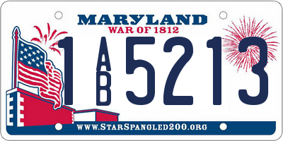 MD license plate 1AB5213