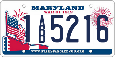 MD license plate 1AB5216