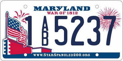 MD license plate 1AB5237