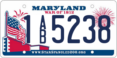 MD license plate 1AB5238