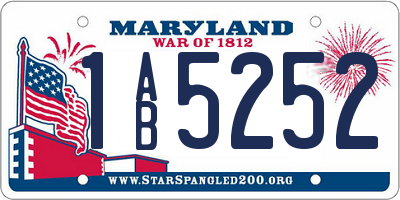 MD license plate 1AB5252