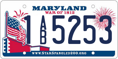 MD license plate 1AB5253