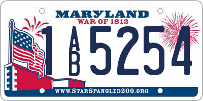 MD license plate 1AB5254