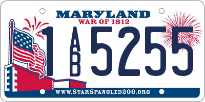 MD license plate 1AB5255
