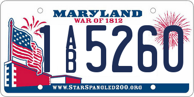 MD license plate 1AB5260