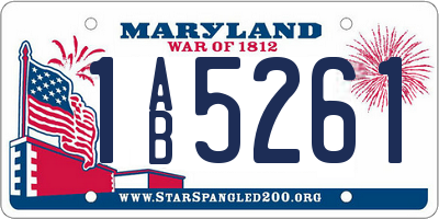 MD license plate 1AB5261