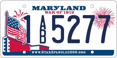 MD license plate 1AB5277