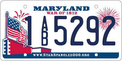 MD license plate 1AB5292